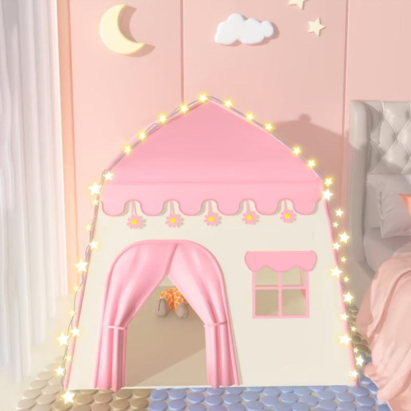 Bloemen Prinsessentent voor Kinderen – Met Sterrenverlichting en Speelgoedaccessoires