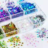 12 Kleuren Sterren Sequins – Glitter Sequins in Lange Doos voor DIY en Scrapbooking