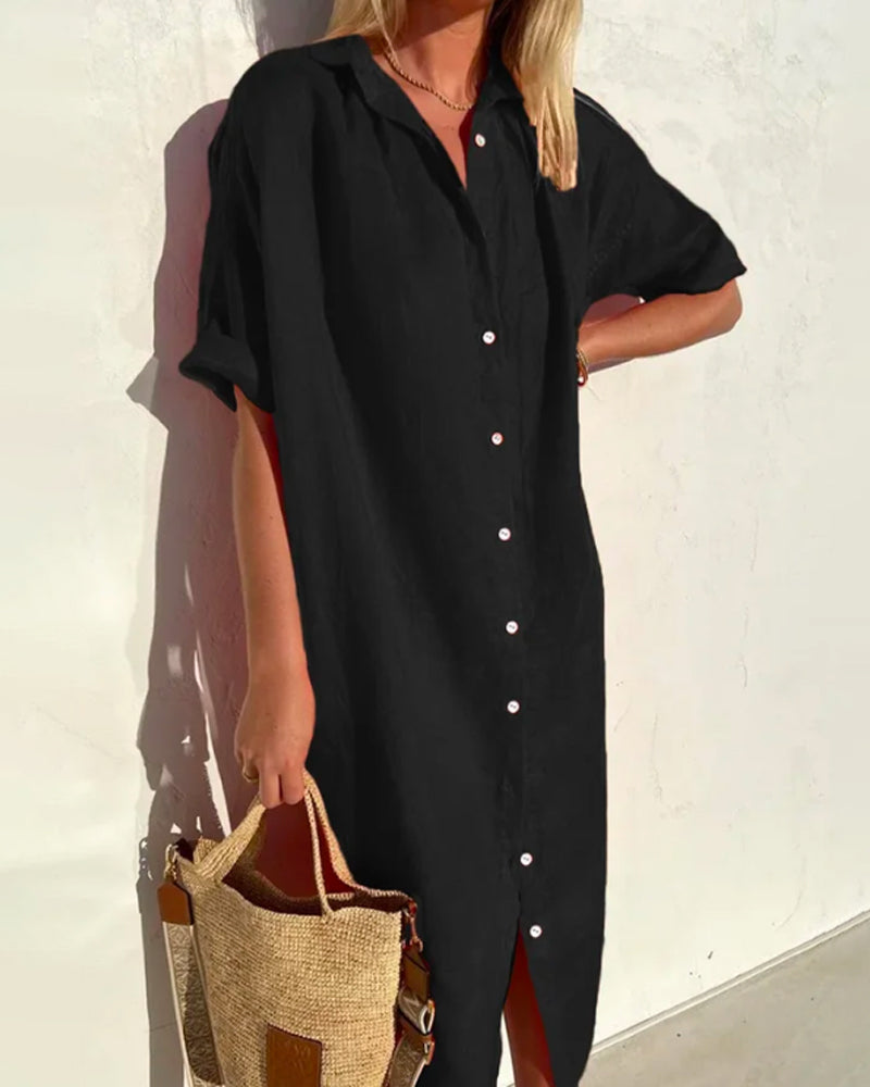 Comfortabele Katoenen Jurk - Ademend en Elegant