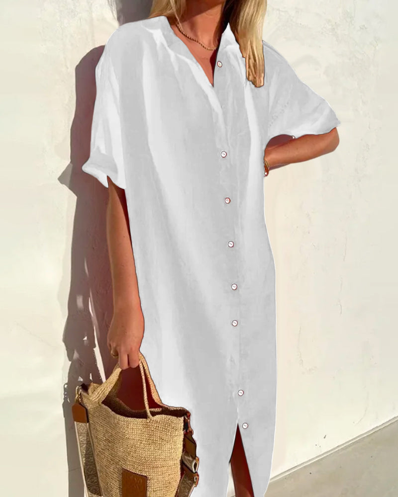 Comfortabele Katoenen Jurk - Ademend en Elegant