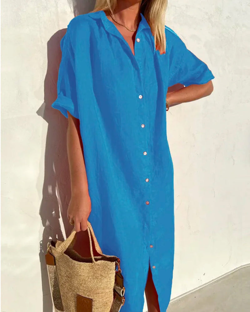Comfortabele Katoenen Jurk - Ademend en Elegant