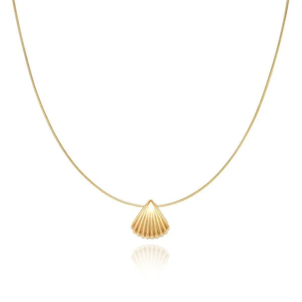 Gouden Jakobsmuschel-Bloemketting – Paars