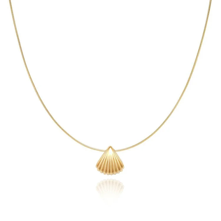Gouden Jakobsmuschel-Bloemketting – Paars