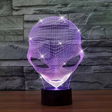 3D Alienhoofd LED Tafellamp met 7 Kleuren - Lunaris