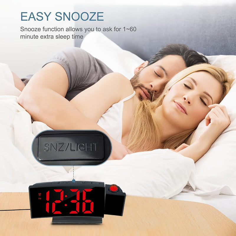 Digitale Projectie Wekker – LED Display en Snoozefunctie met Verstelbare Helderheid