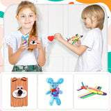 Complete Knutselset voor Kinderen – Creatieve Set met Stickers, Stokken, Veren en Meer