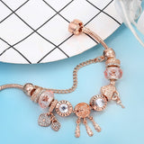 Roze Dromenvanger-Armband met Charms van Sterling Zilver - Roze