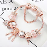 Roze Dromenvanger-Armband met Charms van Sterling Zilver - Roze