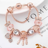 Roze Dromenvanger-Armband met Charms van Sterling Zilver - Roze