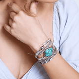 Turquoise Genezing en Bescherming Wikkelarmband - Selina