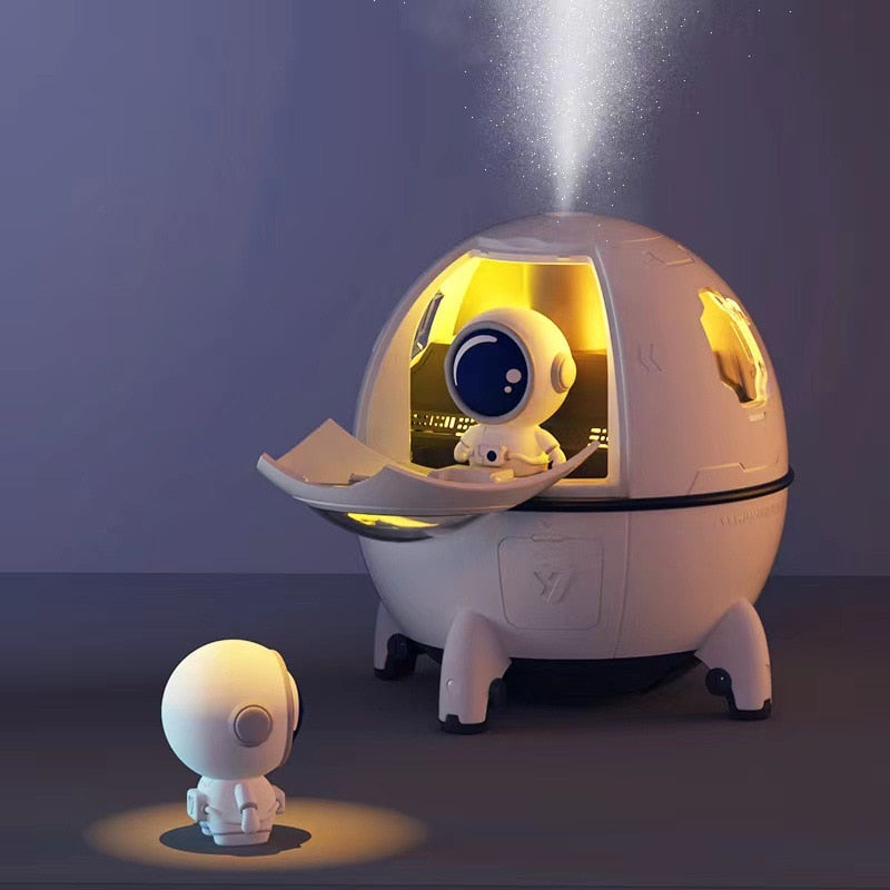 Draagbare astronauten-luchtbevochtiger met nachtlampje & aroma-diffuser – AstroMist
