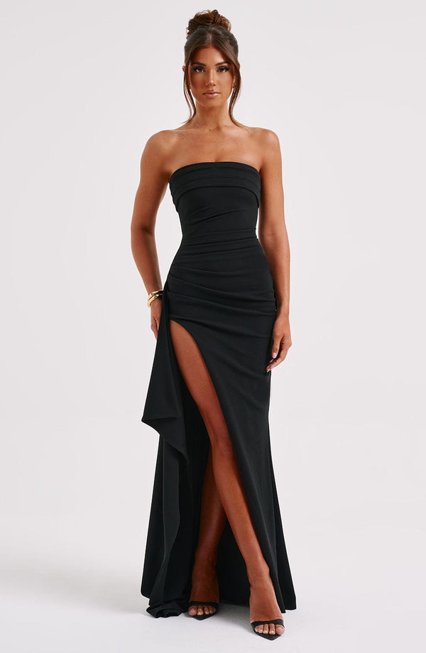 Ayla | Off-Shoulder Maxi Jurk met Hoge Split | Elegante Avondjurk Hoge Split Off-Shoulder Maxi Jurk Dames Feestjurk Gala Bruiloftsjurk