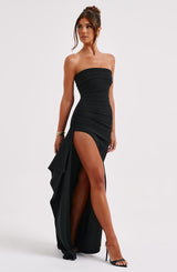 Ayla | Off-Shoulder Maxi Jurk met Hoge Split | Elegante Avondjurk Hoge Split Off-Shoulder Maxi Jurk Dames Feestjurk Gala Bruiloftsjurk