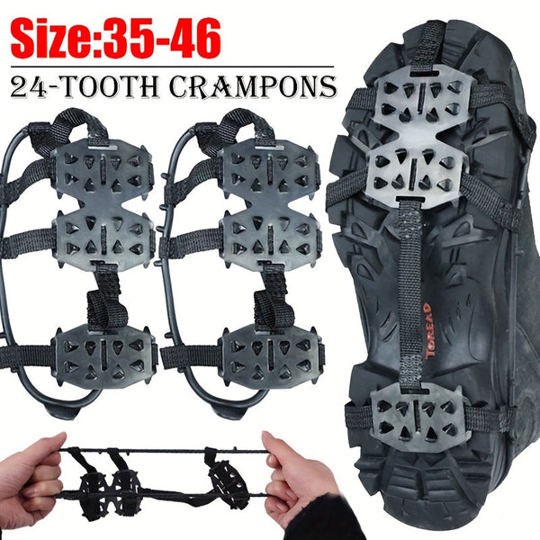 24-Tand Anti-Slip Crampons – Perfect voor Wandelen, Klimmen en Wintersport