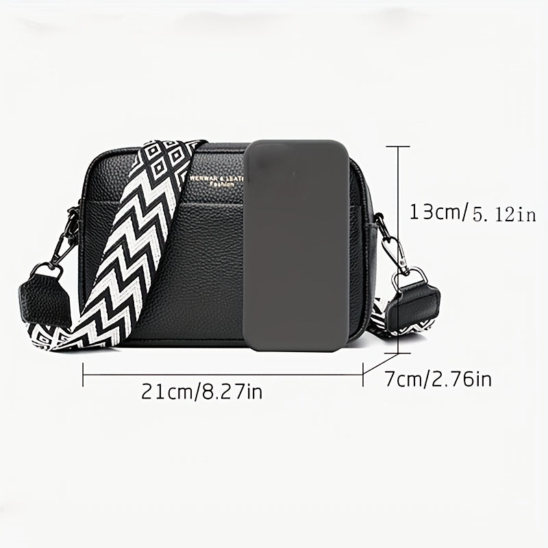 Echte Leren Crossbody Tas – Praktisch en Trendy met Gitaar Schouderband