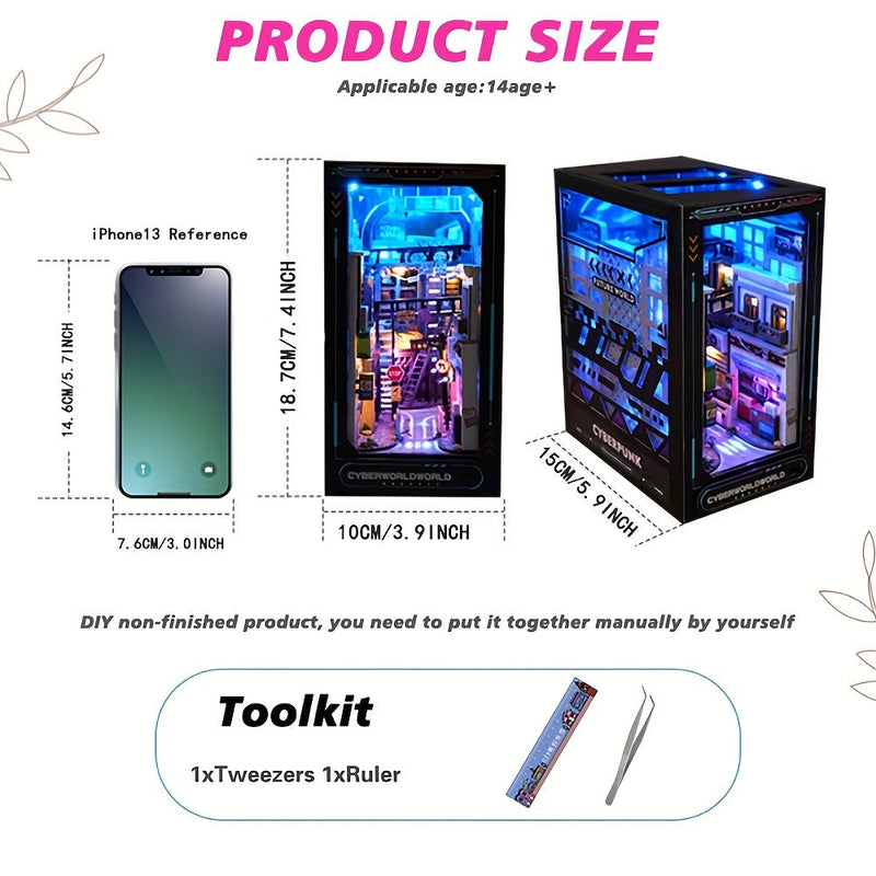 Cyberpunk DIY Cabin Kit – 3D Model voor Woningdecoratie met Verlichting