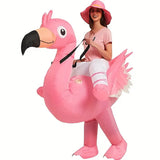 FlamingoRider - Grappig Opblaasbaar Flamingo Kostuum voor Carnaval & Feestelijke Evenementen