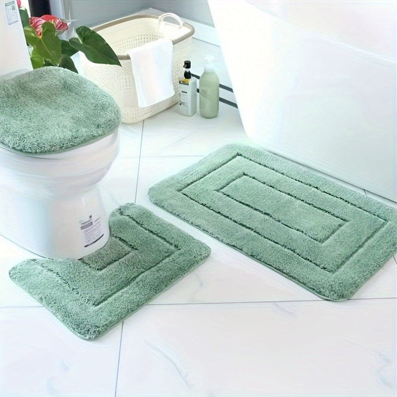 3-delige Ultrafijne Vezel Badkamer Tapijt Set – Sneldrogend en Absorberend
