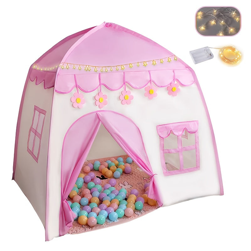 Bloemen Prinsessentent voor Kinderen – Met Sterrenverlichting en Speelgoedaccessoires