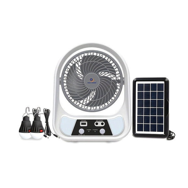 Draagbare Zonne-energie Ventilator en Nachtlamp – Multifunctioneel en Oplaadbaar