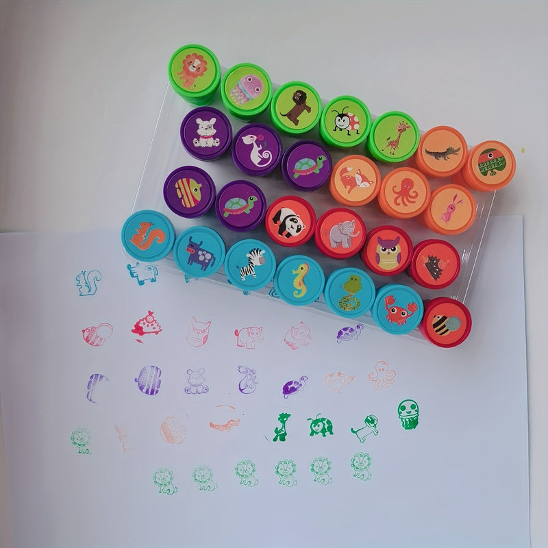 Kleurige Dierenstempelset – 26 Verschillende Stempels voor Creatief Knutselen en Educatie