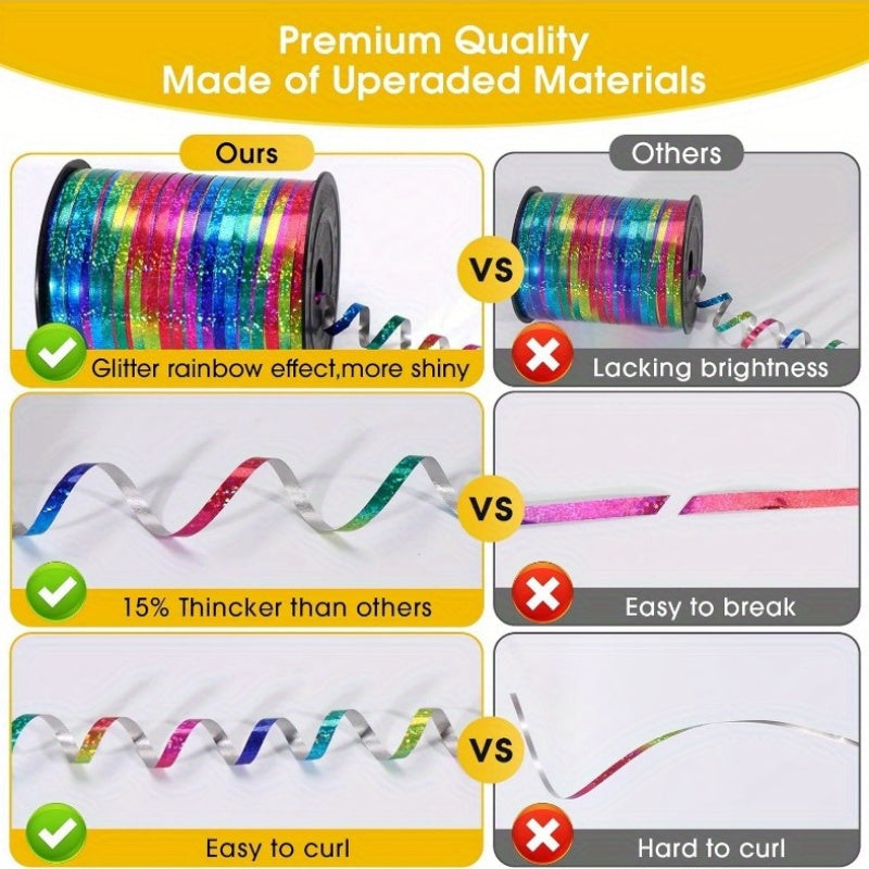 Holografische Curling Ribbon Set – Perfect voor Feestdecoraties en Geschenkverpakking