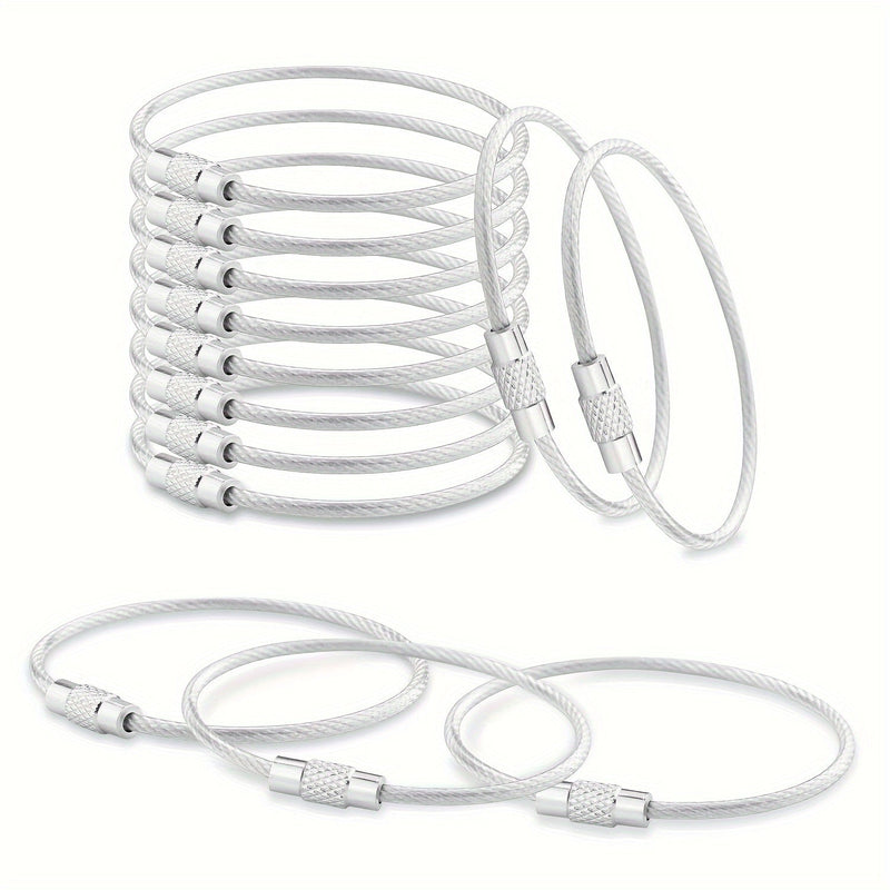 Stalen Kabel Keychains Set – Duurzame Sleutelhangers voor Reizen en Buitenactiviteiten