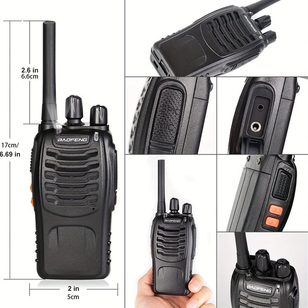 2 Stuks Draagbare Tweeweg Radio’s – Betrouwbare Communicatie voor Wandelen, Fietsen en Klimmen