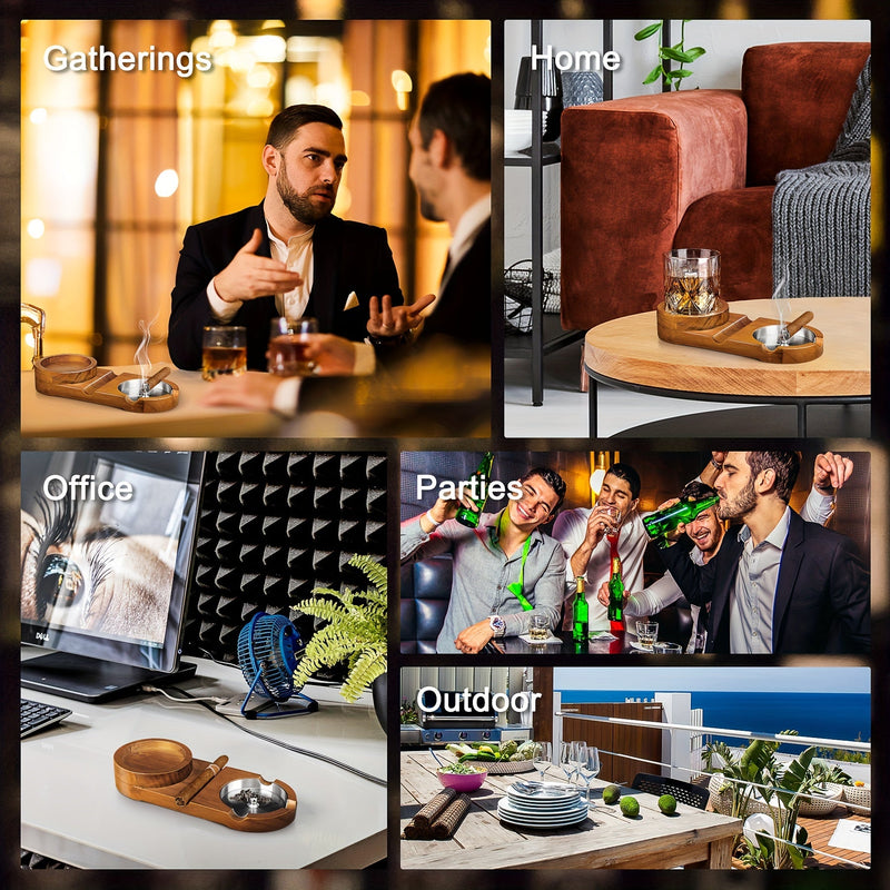 Creatieve Sigaren Asbak en Whiskey Glas Tray - Het Perfecte Vaderdag Cadeau of Relatiegeschenk