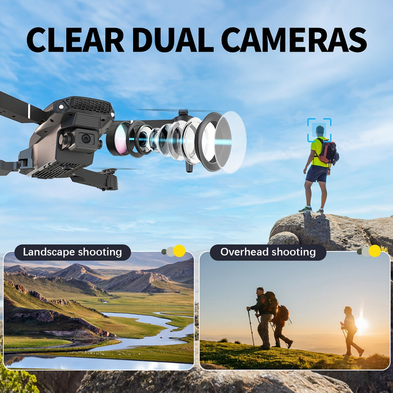 E88 Drone met Dubbele Camera – Opvouwbare Quadcopter met Hoogtehouder