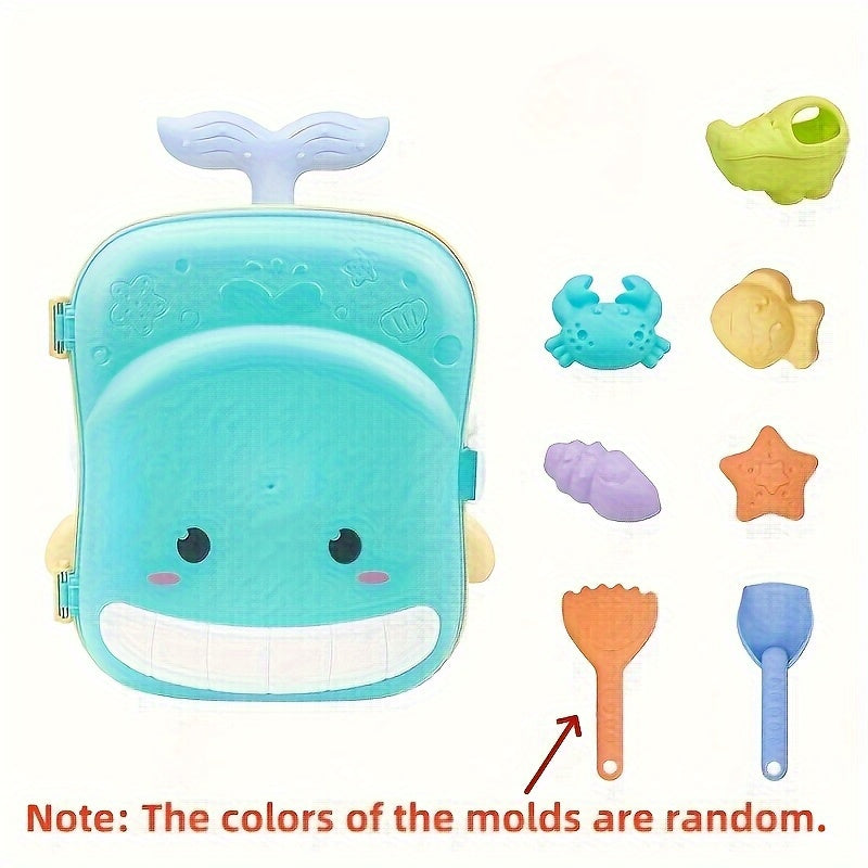 Walvis-Thema Strand Speelgoed Set voor Baby's – 8-Piece Reiskoffer