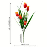 Set van 6 Bundels Kunst Tulpen – UV-bestendig en Realistisch voor Tuin- en Interieurdecoratie