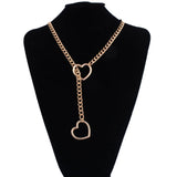 Hart Slot Ketting Stellen Choker | 14K Verguld