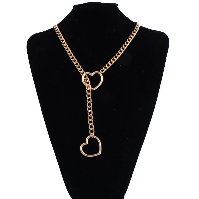 Hart Slot Ketting Stellen Choker | 14K Verguld