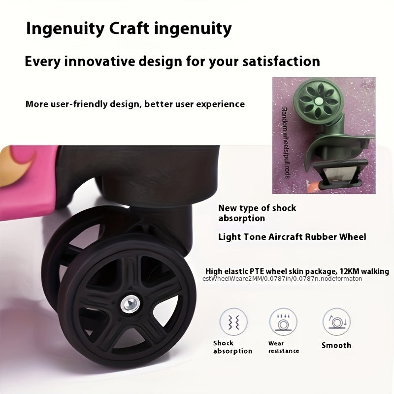 Leuke Kinderkoffer met Eend-ontwerp – Ideaal voor Kinderen, 16.5 Inch met Geruisloze Wielen