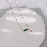 Natuurlijke Malachiet Ster Hanger Oorbellen, Ketting en Armband – Maria