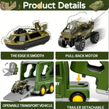 ArmyForce 14-in-1 Militaire Speelgoedset - Vrachtwagen met Tanks, Soldaten en Geluidseffecten