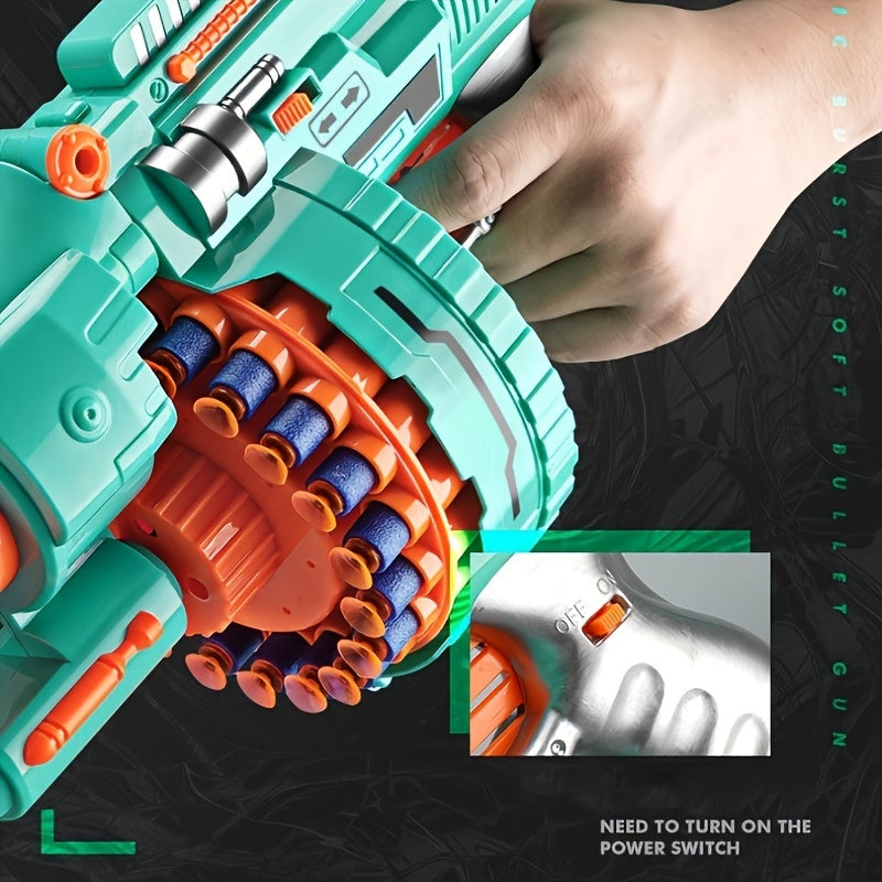 Automatische Schuimblaster – Turquoise Pistol met 40 Schuimballetjes voor Spelplezier