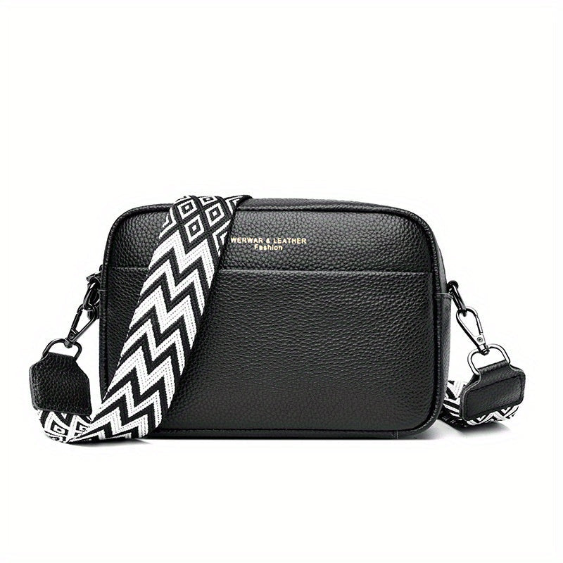 Echte Leren Crossbody Tas – Praktisch en Trendy met Gitaar Schouderband