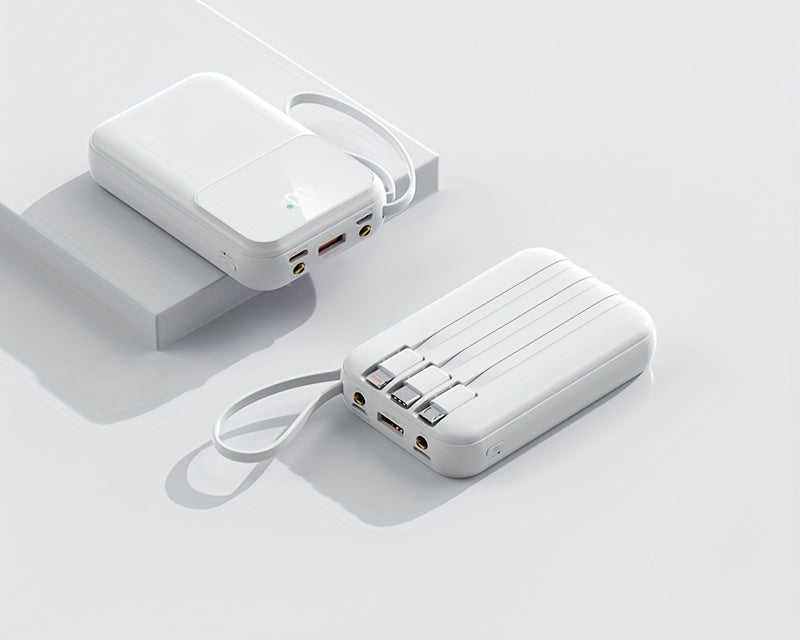 Ultieme Draagbare Powerbank 10000mAh - Snel Opladen met Ingebouwde Kabels