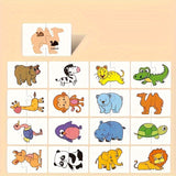 Educatieve Puzzelset voor Kinderen – 16 Stuks met Leuke Beelden van Beroepen, Voertuigen en Groenten