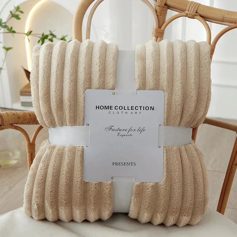 Brede Gestreepte Flanellen Fleece Dekentje – CozyStripe