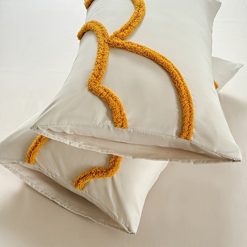 Tufted Beddengoed Set – Bedsprei en Kussenhoezen met Grote Bloemdesign