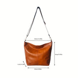 Brede Geometrische Tas – Grote Capaciteit Crossbody met Retro Vibe
