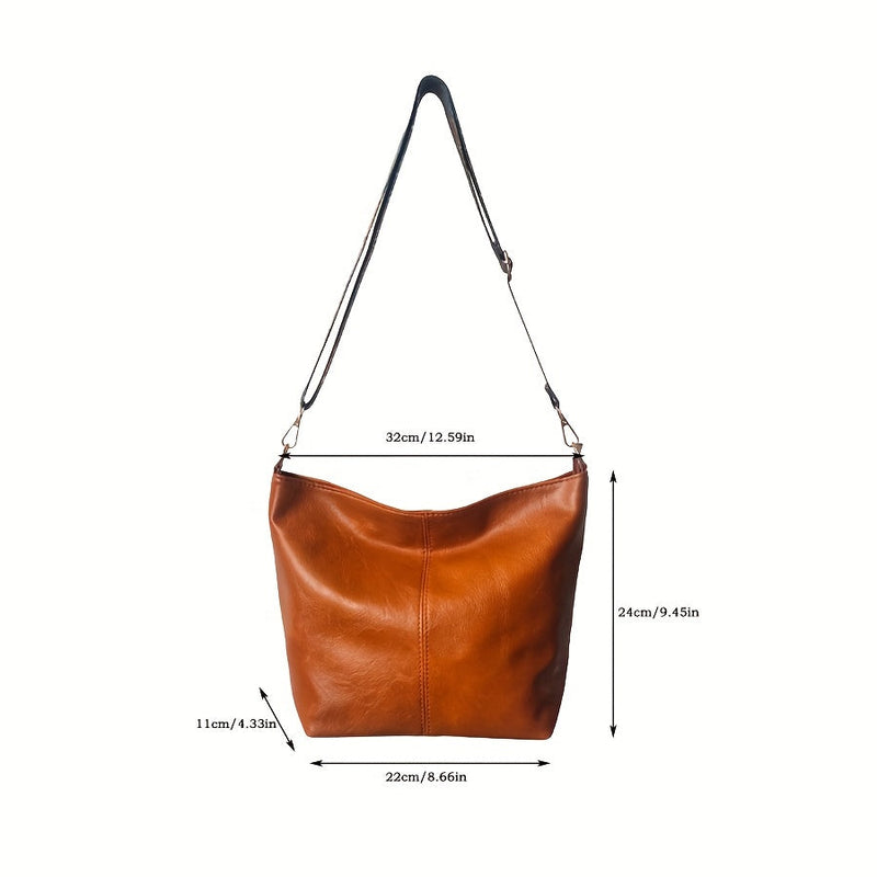 Brede Geometrische Tas – Grote Capaciteit Crossbody met Retro Vibe