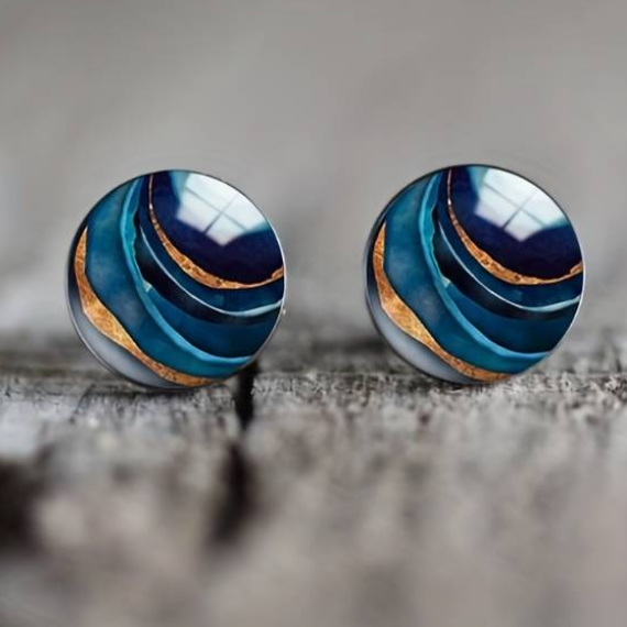 Blau Vintage-Oorbellen – Noor