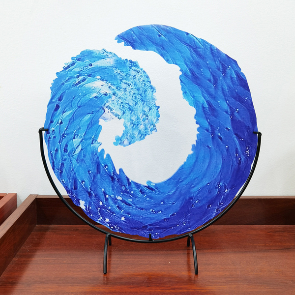 Glas-Sculptuur van een Oceaangolf – AquaWave