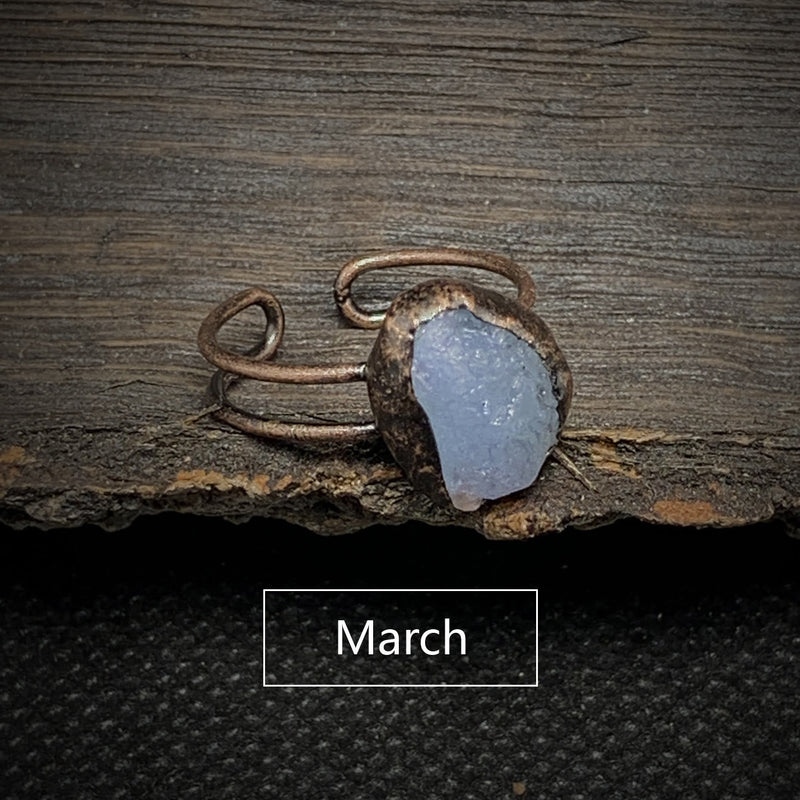 Natuurlijke Ruwe Steen Verjaardagsring – Selina