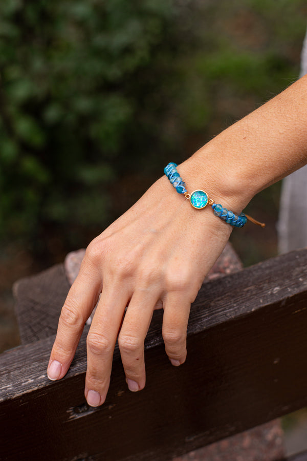 Hypnotiserend Blauwe Opal Armband - Liora