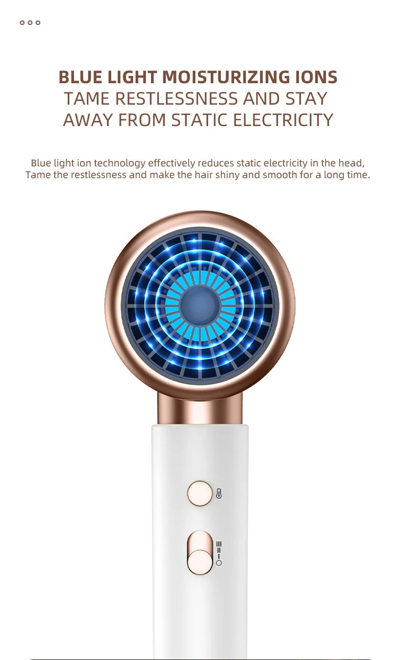 Professionele Föhn 2400W met koude en warme lucht - negatieve ionen - krachtige haardroger voor salonresultaten